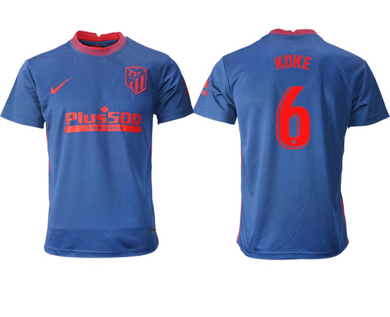 Men 2020-2021 club Atletico Madrid away aaa version #6 blue Soccer Jerseys